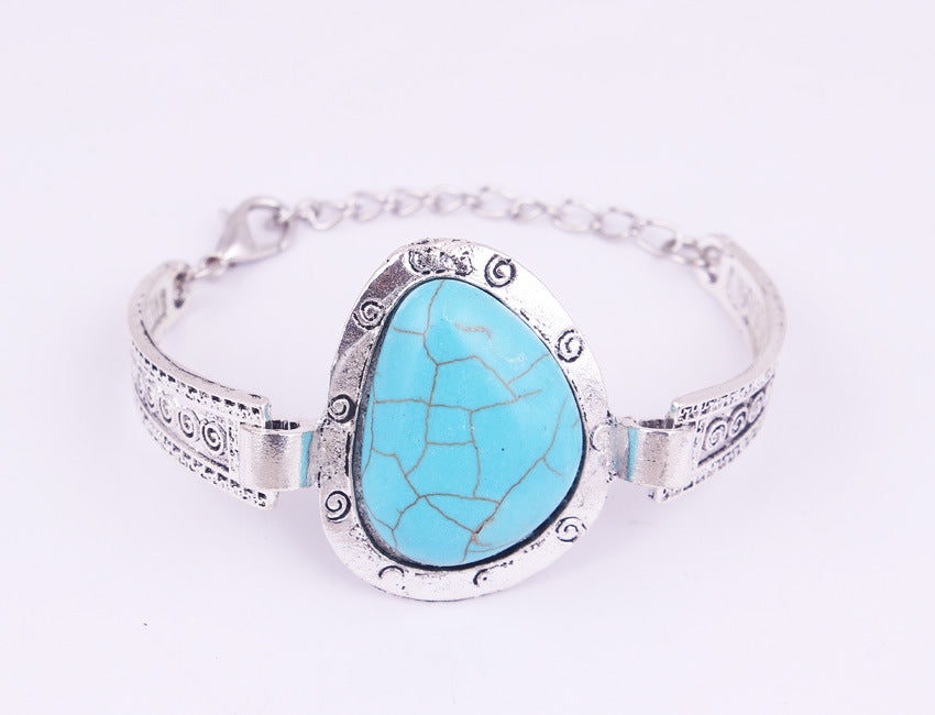 Womens Turquoise Owl Bracelet Zodiac Design Jewelry Electroplated Alloy Metal Fashion European American Styles