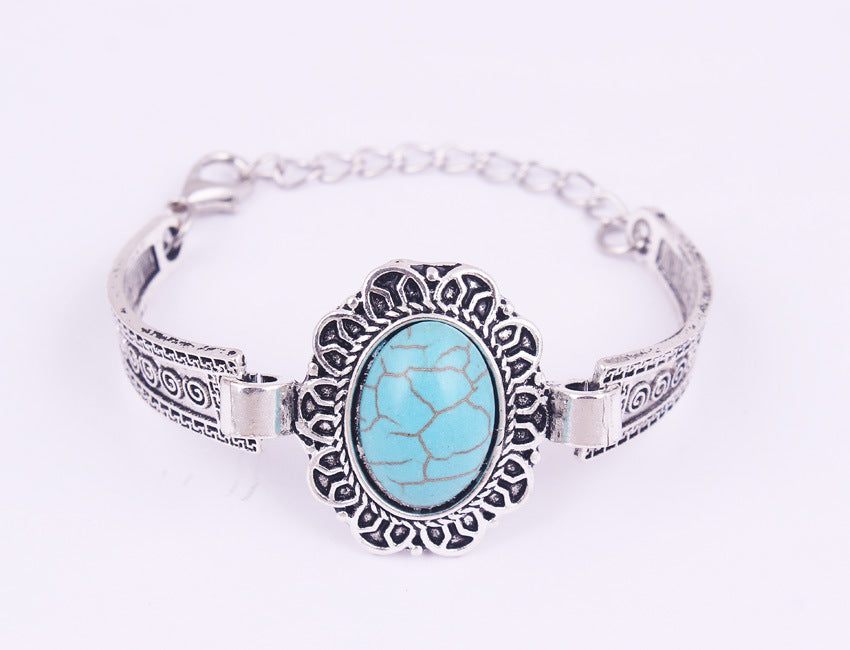 Womens Turquoise Owl Bracelet Zodiac Design Jewelry Electroplated Alloy Metal Fashion European American Styles