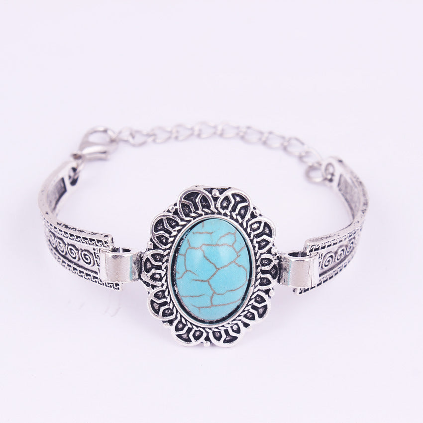 Womens Turquoise Owl Bracelet Zodiac Design Jewelry Electroplated Alloy Metal Fashion European American Styles