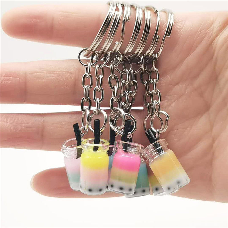 Pearl Milk Tea Keychain Resin Pendant Unisex Bag Charm Fashion Accessory For Boba Lovers Enthusiasts For Collectors