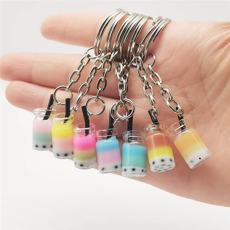 Pearl Milk Tea Keychain Resin Pendant Unisex Bag Charm Fashion Accessory For Boba Lovers Enthusiasts For Collectors