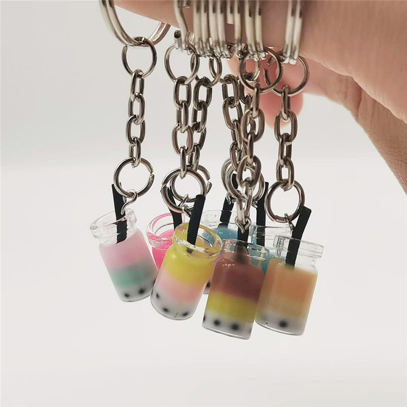 Pearl Milk Tea Keychain Resin Pendant Unisex Bag Charm Fashion Accessory For Boba Lovers Enthusiasts For Collectors
