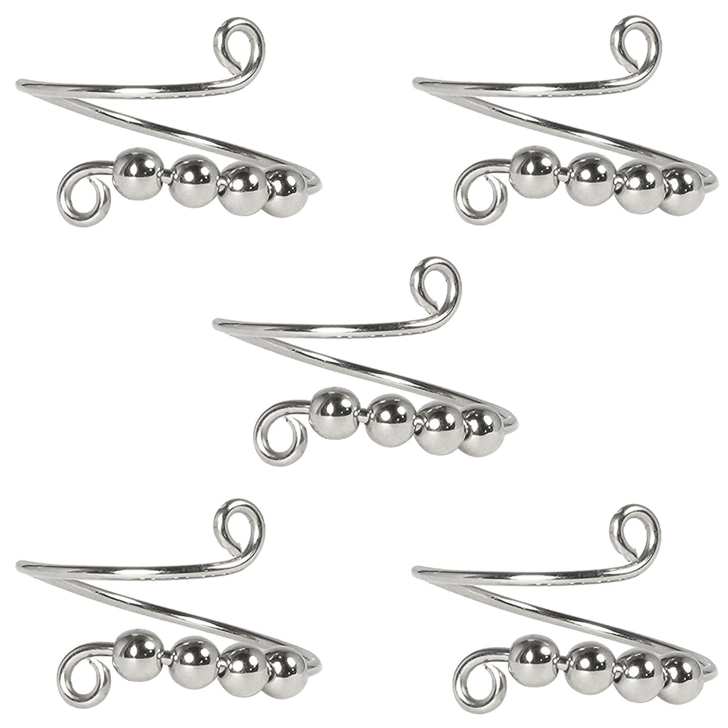 Womens Rotatable Round Beads Ring Adjustable Opening Electroplated Metal Jewelry Fashionable Accessory Stylish