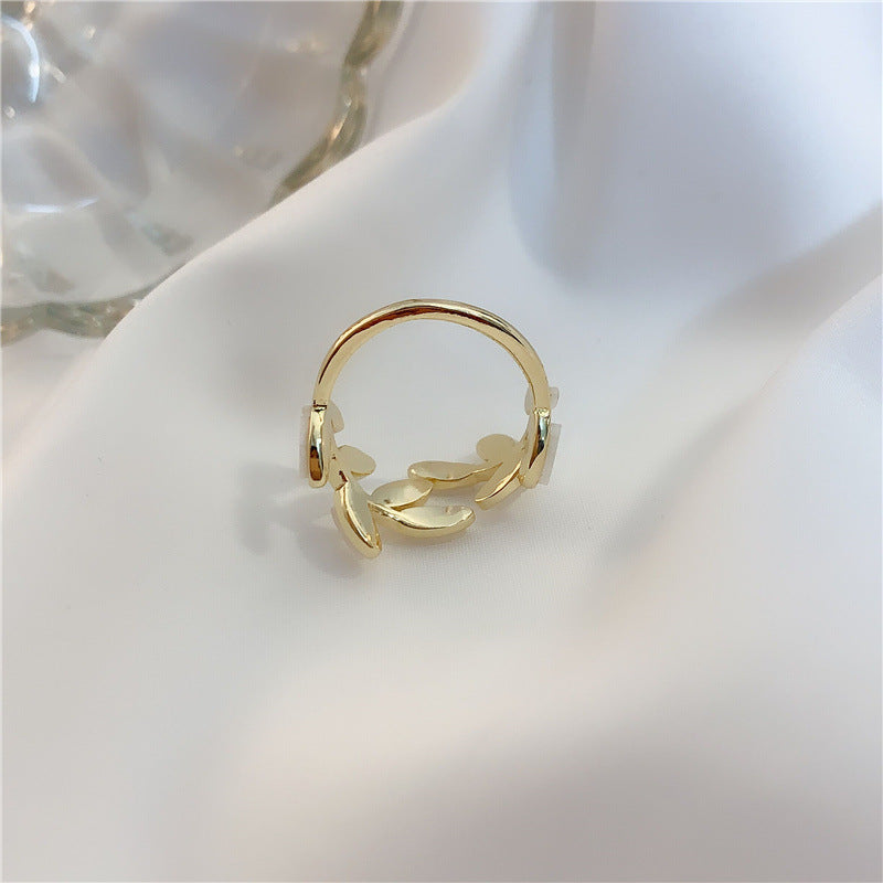 Leaf Ring For Women Adjustable Tree Design Electroplated Metal Fashion Accessory Everyday Wear Trendy Style Day