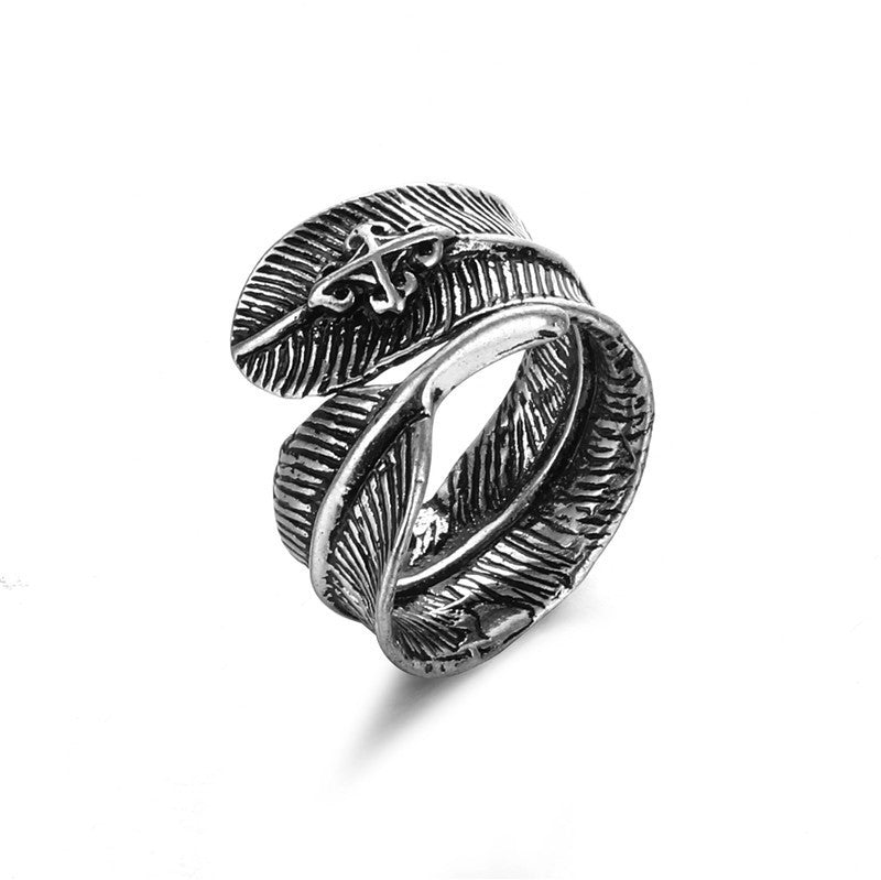 Unisex Vintage Rings Crown Snake Feathered Heart Adjustable Electroplated Jewelry Collection for Everyday Wear