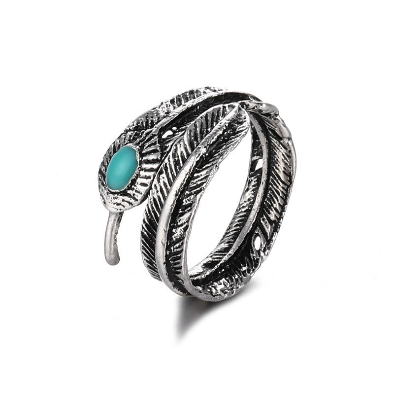 Unisex Vintage Rings Crown Snake Feathered Heart Adjustable Electroplated Jewelry Collection for Everyday Wear