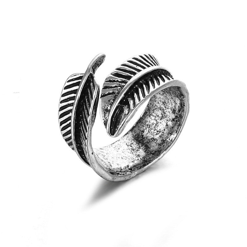 Unisex Vintage Rings Crown Snake Feathered Heart Adjustable Electroplated Jewelry Collection for Everyday Wear