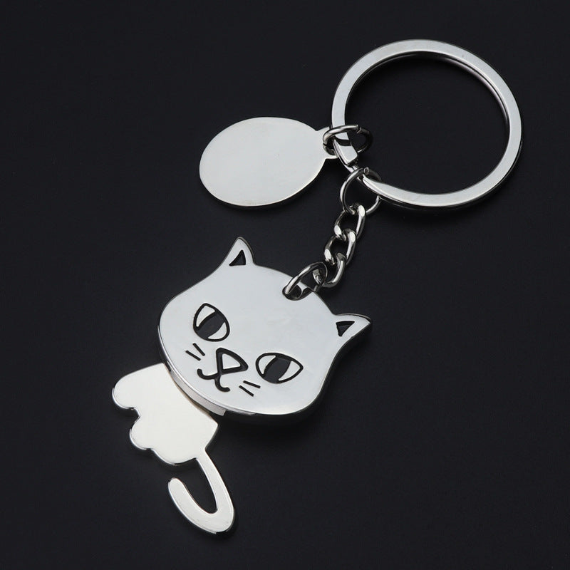 Shaking Head Cat Keychain Zinc Alloy Kitten Gift For Cats
