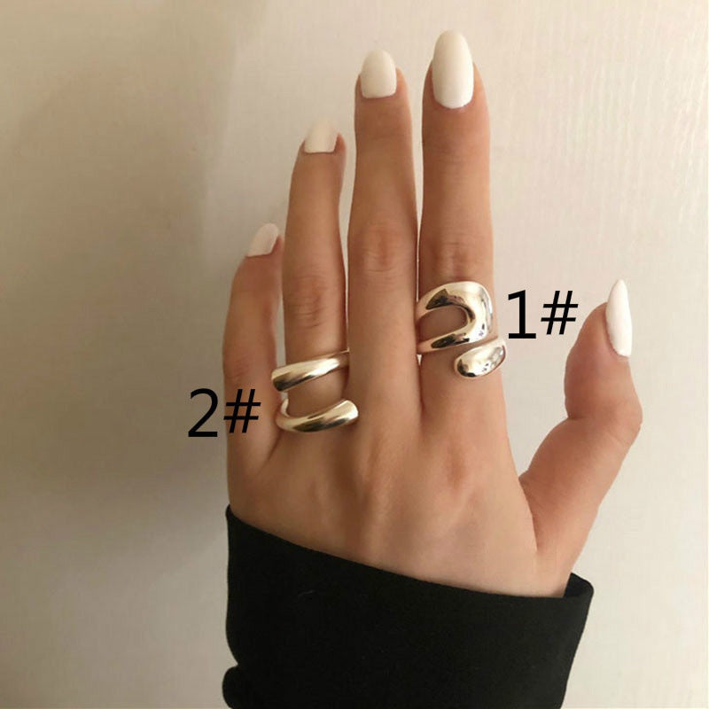Geometric Alloy Ring For Women European American Style Gift Ring Elegant Minimalist Everyday Wear Individually Packaged