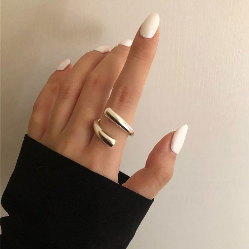 Geometric Alloy Ring For Women European American Style Gift Ring Elegant Minimalist Everyday Wear Individually Packaged