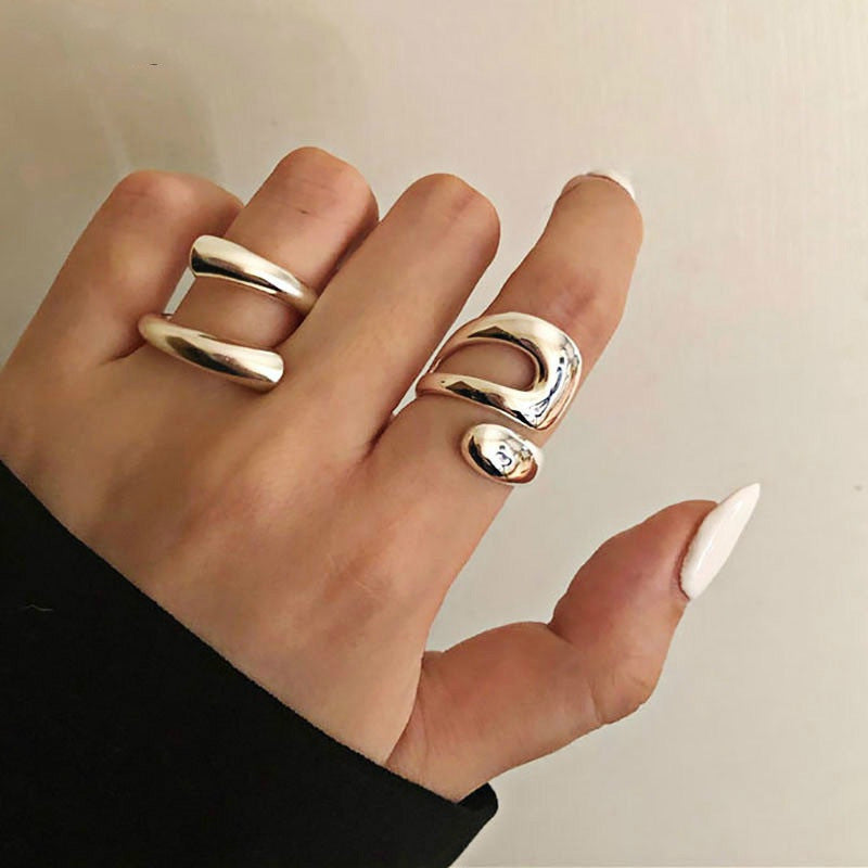Geometric Alloy Ring For Women European American Style Gift Ring Elegant Minimalist Everyday Wear Individually Packaged