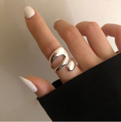 Geometric Alloy Ring For Women European American Style Gift Ring Elegant Minimalist Everyday Wear Individually Packaged