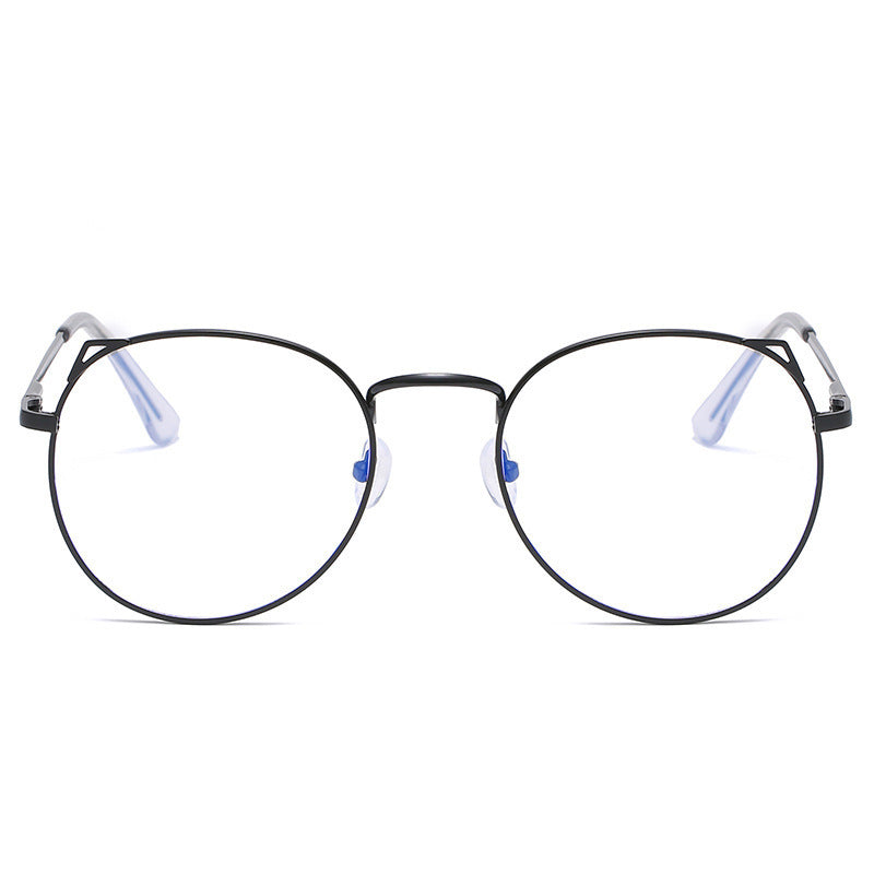 Cat Ear Metal Frame Anti Blue Light Glasses For Round Faces Full Frame Black Gold Silver Durable Everyday Wear