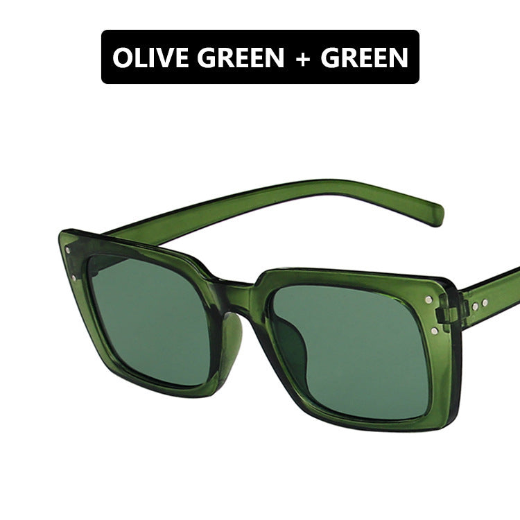 Womens Vintage Sunglasses Narrow Frame Square Design UV400 Protection Resin Lens PC Frame Glasses Ladies UV400