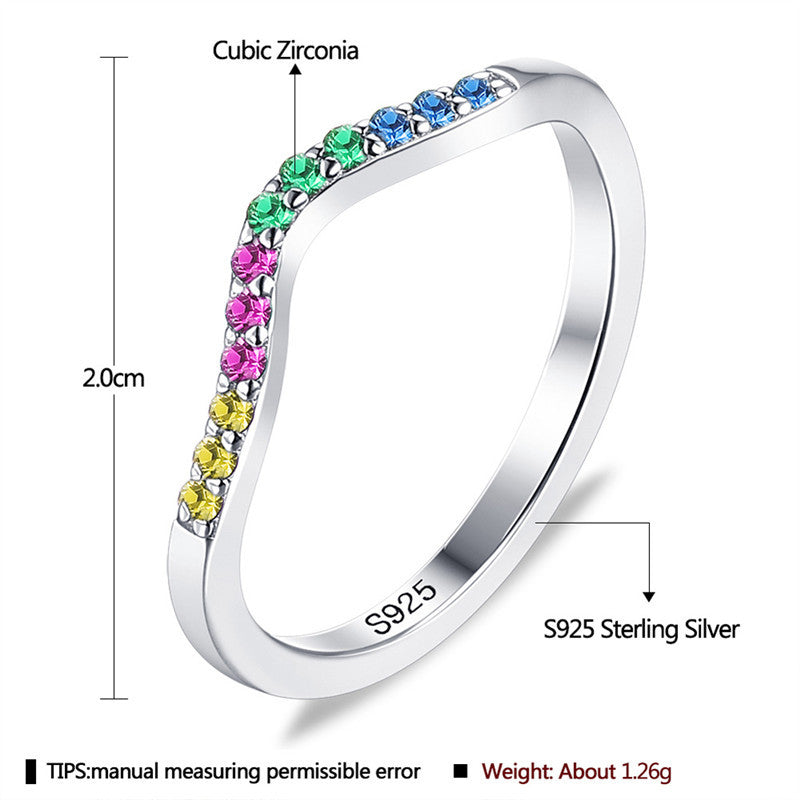 Sterling Silver Zircon Ring Geometric Design for Women S925 Fine Jewelry Gift for Her Everyday Wearable Gift Idea