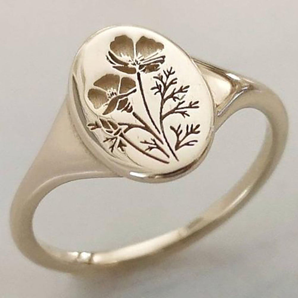 Womens Geometric Flower Ring Electroplated Alloy Jewelry Elegant Ring Birthday Gift For Her Fancy Gift For You