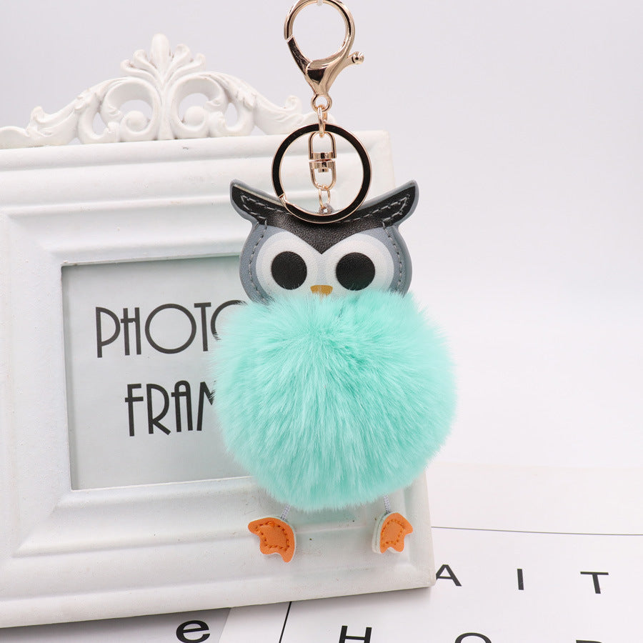 Plush Owl Keychains Fluffy Ball Key Ring For Backpack Bag Decoration Adorable Animal Accessory Unisex Keychain