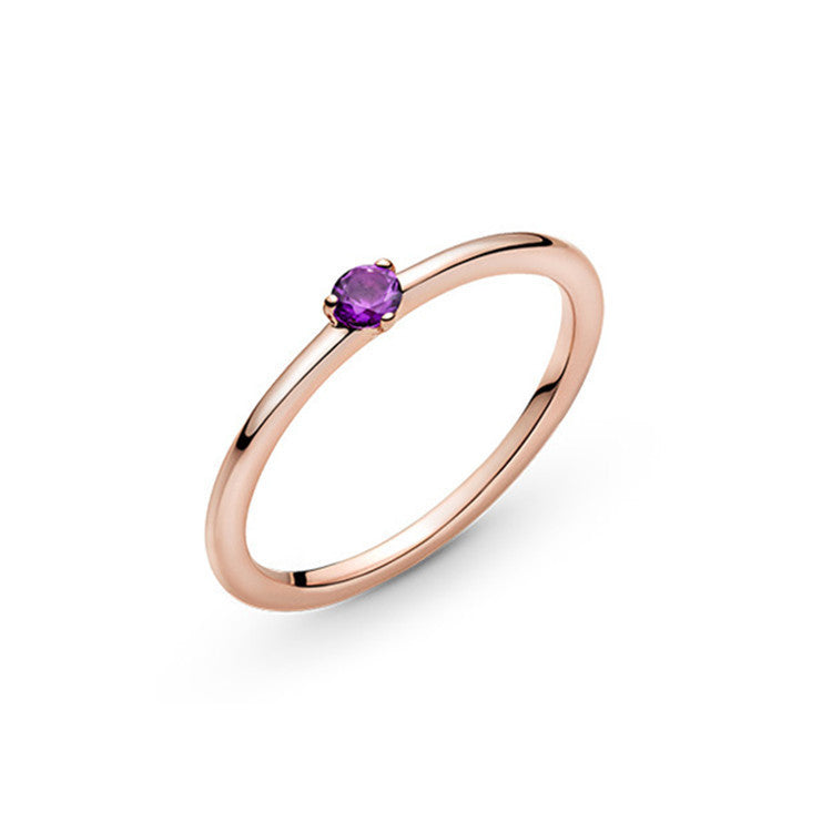 Rose Gold Heart Ring Solitaire Electroplated Alloy Gift Jubilee Series No5 No6 50cm 52cm 54cm 56cm 58cm Series