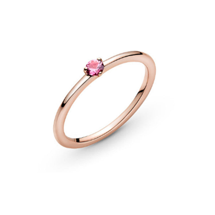 Rose Gold Heart Ring Solitaire Electroplated Alloy Gift Jubilee Series No5 No6 50cm 52cm 54cm 56cm 58cm Series