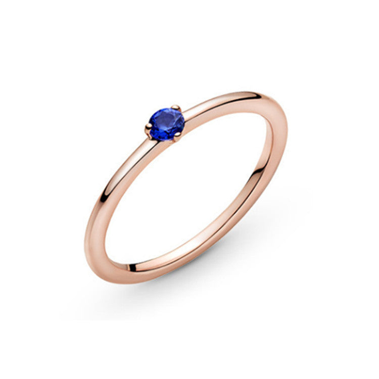 Rose Gold Heart Ring Solitaire Electroplated Alloy Gift Jubilee Series No5 No6 50cm 52cm 54cm 56cm 58cm Series