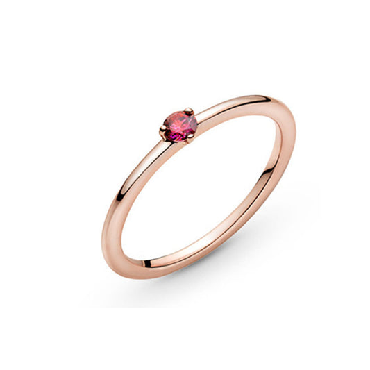 Rose Gold Heart Ring Solitaire Electroplated Alloy Gift Jubilee Series No5 No6 50cm 52cm 54cm 56cm 58cm Series