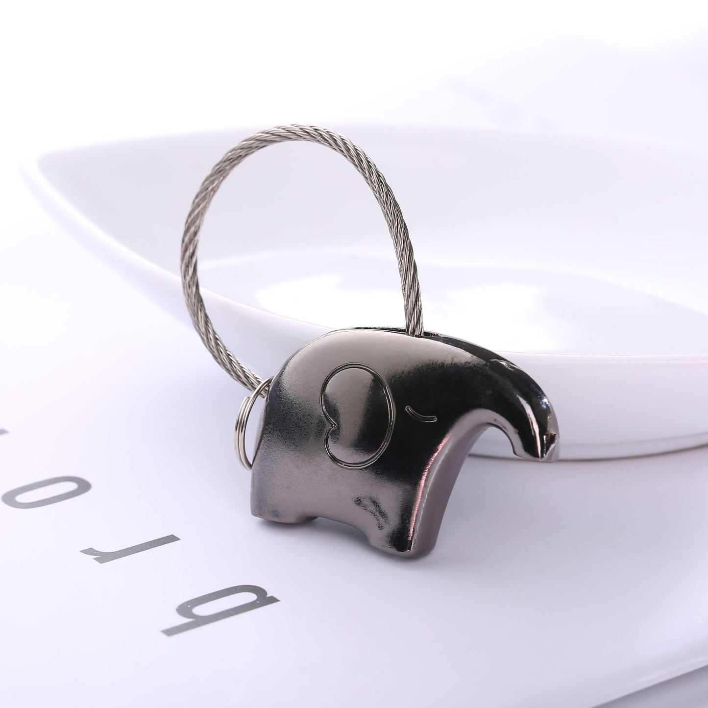 Couple Elephant Keychain Metal Car Pendant Unisex Zinc Alloy Crafts Wedding Gift Lovers Students Pink Elephant