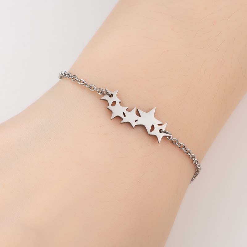 Star Bracelet Stainless Steel ECG Bracelet For Women Electroplated Gold Or Silver Gift For Daily Wear Gift Idea