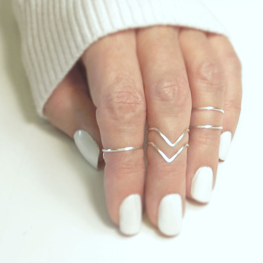 Five Piece Ring Set Adjustable Knuckle Rings Gold Alloy Electroplated Fashion Jewelry Tail Ring Joint Easy Wear