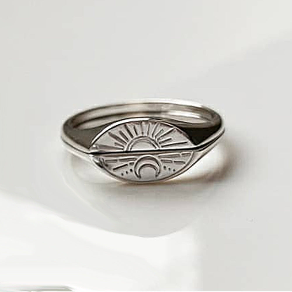 Copper Plated Star Moon Ring Women Dainty Celestial Jewelry Gold Tone Size 6 7 8 Gift For Her Bright Accessories