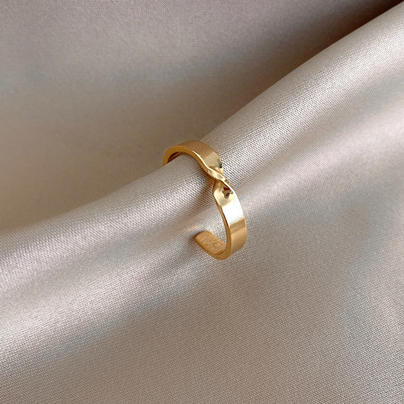 Stacked Ring For Women Open Gold Plated Copper Ring Korean Style Geometric Minimalist Design Jewelry Gift Idea