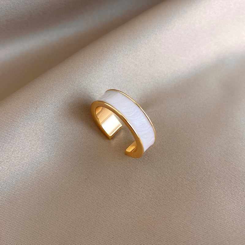 Stacked Ring For Women Open Gold Plated Copper Ring Korean Style Geometric Minimalist Design Jewelry Gift Idea