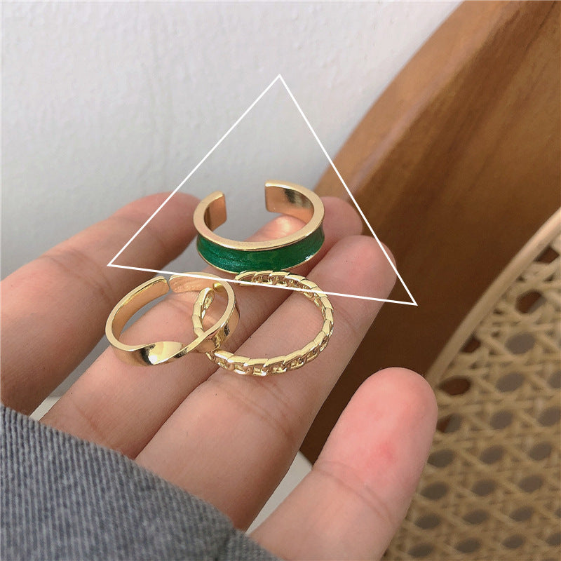 Stacked Ring For Women Open Gold Plated Copper Ring Korean Style Geometric Minimalist Design Jewelry Gift Idea