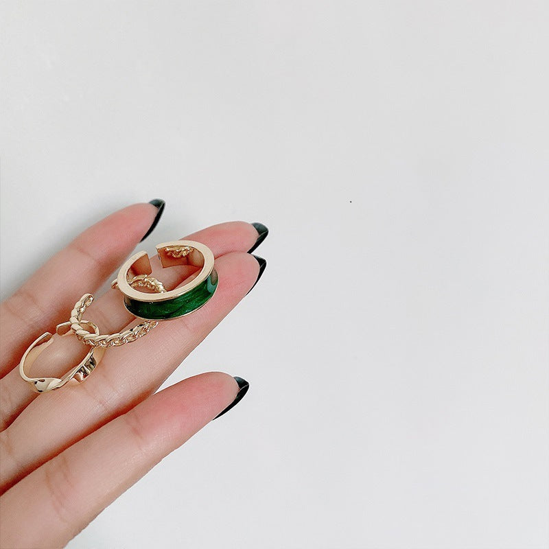 Stacked Ring For Women Open Gold Plated Copper Ring Korean Style Geometric Minimalist Design Jewelry Gift Idea