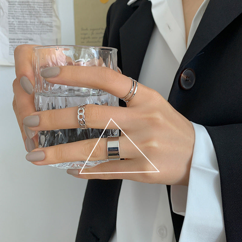 Stacked Ring For Women Open Gold Plated Copper Ring Korean Style Geometric Minimalist Design Jewelry Gift Idea