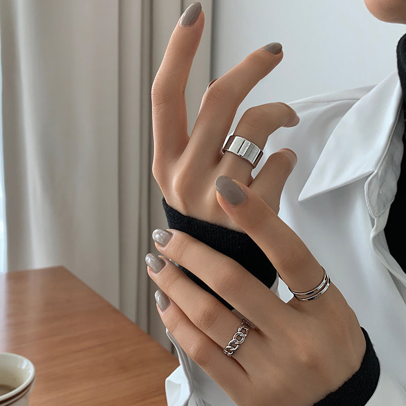 Stacked Ring For Women Open Gold Plated Copper Ring Korean Style Geometric Minimalist Design Jewelry Gift Idea