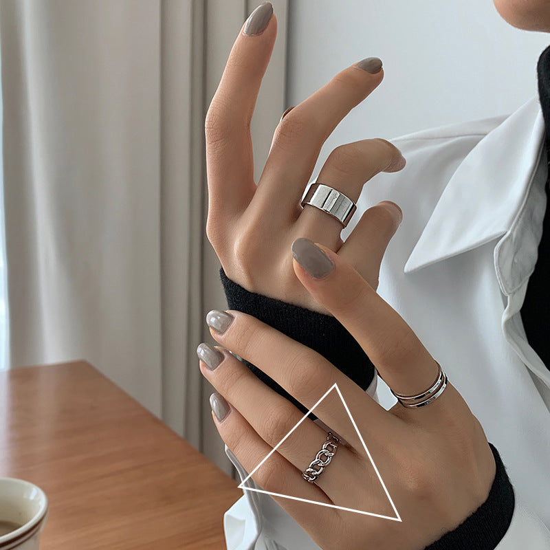 Stacked Ring For Women Open Gold Plated Copper Ring Korean Style Geometric Minimalist Design Jewelry Gift Idea