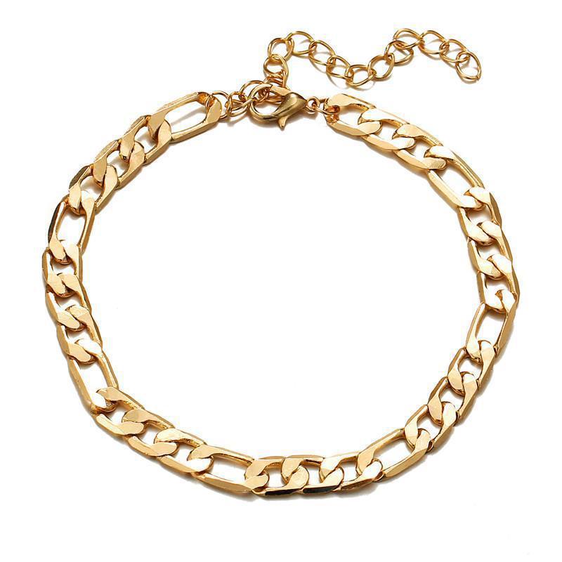 Womens Figaro Chain Bracelet Geometric Alloy Metal Jewelry Minimalist Design For Anniversary Celebration Travel Gift