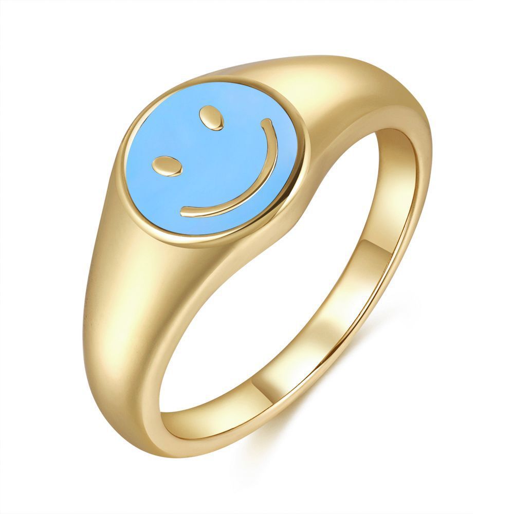 Simple Womens Brass 18K Gold Plated Drip Ring Heart Shape Retro Fashion Jewelry For Everyday Wear Gift Classic Style