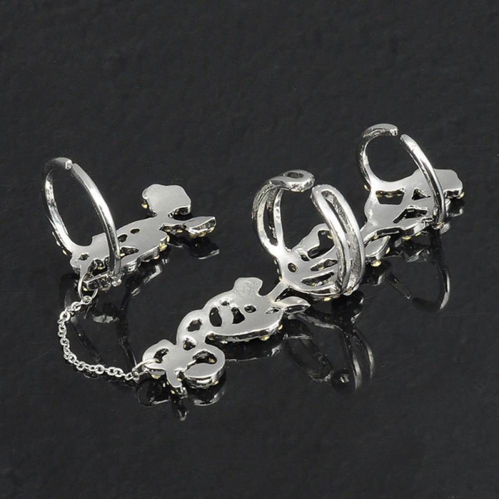 Adjustable Rose Flower Ring Diamonds Alloy Floral Jewelry Alternative Design Birthday Gift Gold Silver Elegant