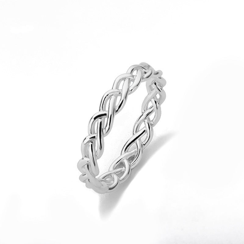Stainless Steel Ring for Women Twisted Interwoven Design Fashion Jewelry Gift Gold or Silver New European Style
