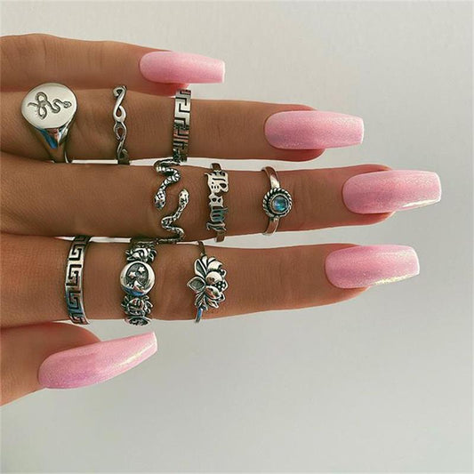 Womens Alloy Stainless Steel Ring European Geometric Electroplated Fashion Jewelry Rings Individually Packed X1