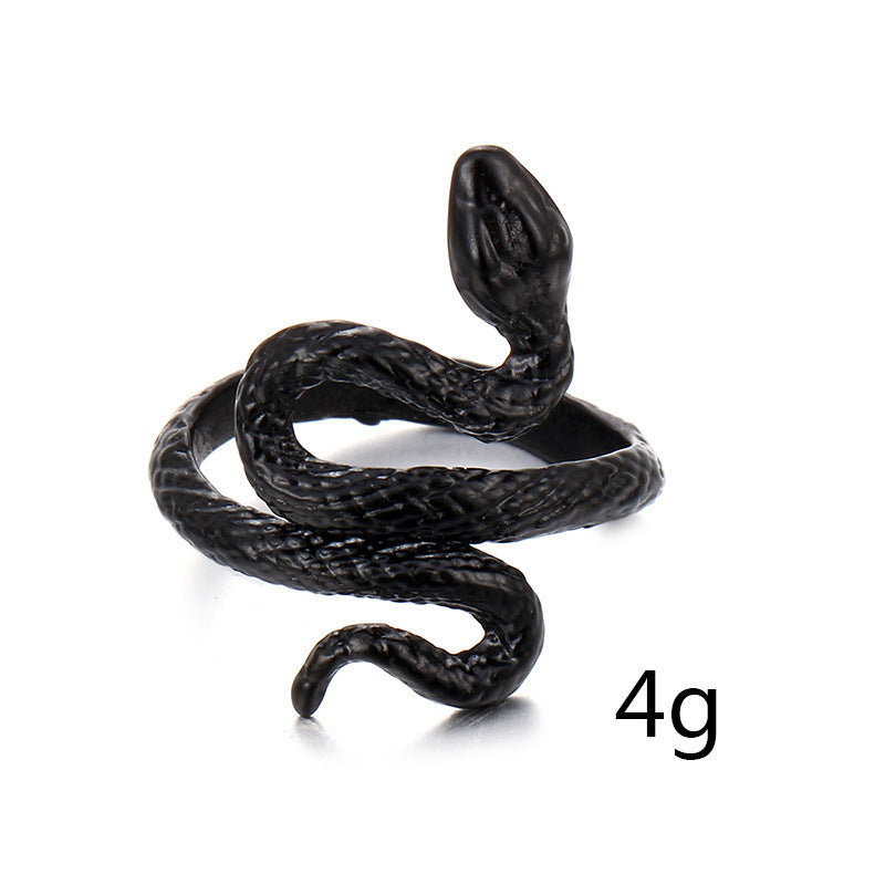 Unisex Animal Ring Exaggerated Snake Ring Punk Retro Alloy Ring European And American Individually Packed Fair