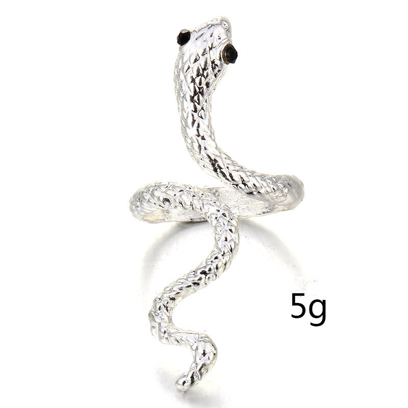 Unisex Animal Ring Exaggerated Snake Ring Punk Retro Alloy Ring European And American Individually Packed Fair