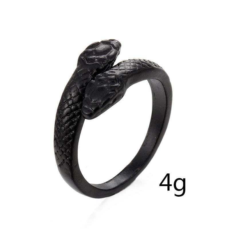 Unisex Animal Ring Exaggerated Snake Ring Punk Retro Alloy Ring European And American Individually Packed Fair