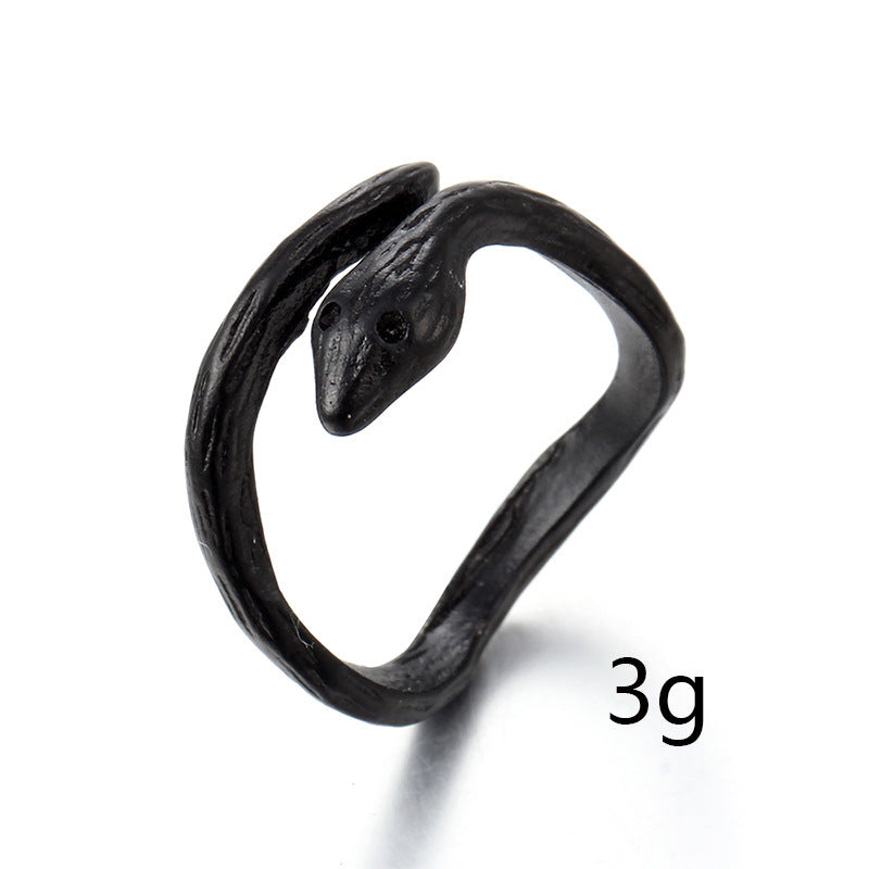Unisex Animal Ring Exaggerated Snake Ring Punk Retro Alloy Ring European And American Individually Packed Fair