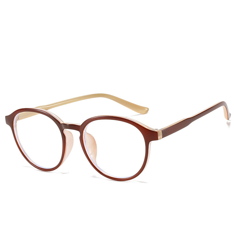 Unisex TR90 Full Frame Retro Round Reading Glasses With Flat Mirror Design For Vision Correction And Everyday Comfort