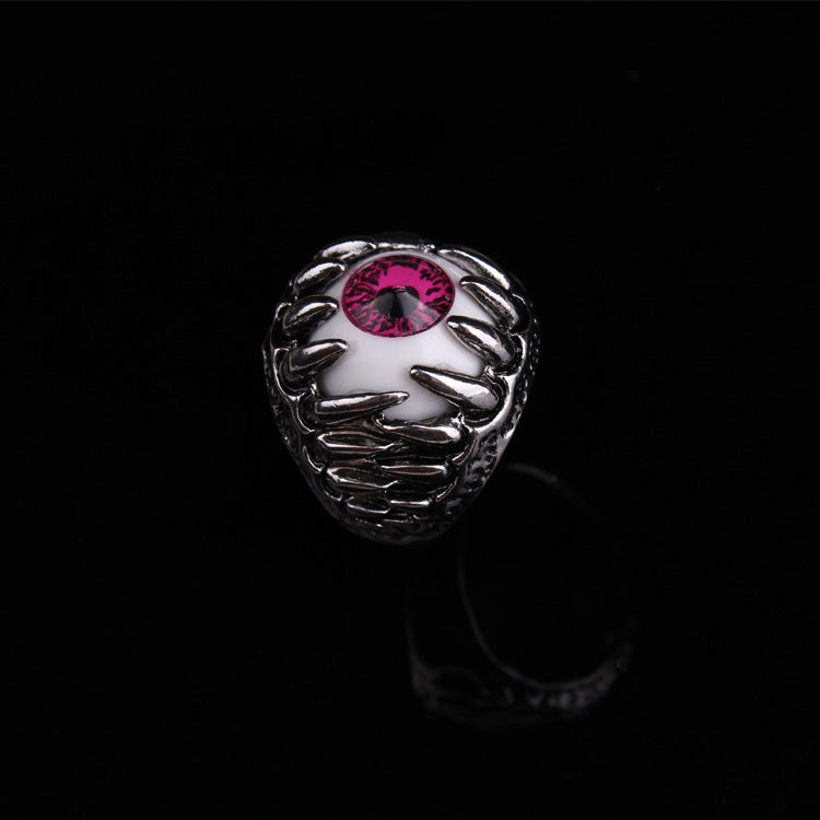 Mens Devils Eye Skull Ring Alloy Electroplated Punk Fashion Jewelry Packaged Gift Ready For Men Everyday Style