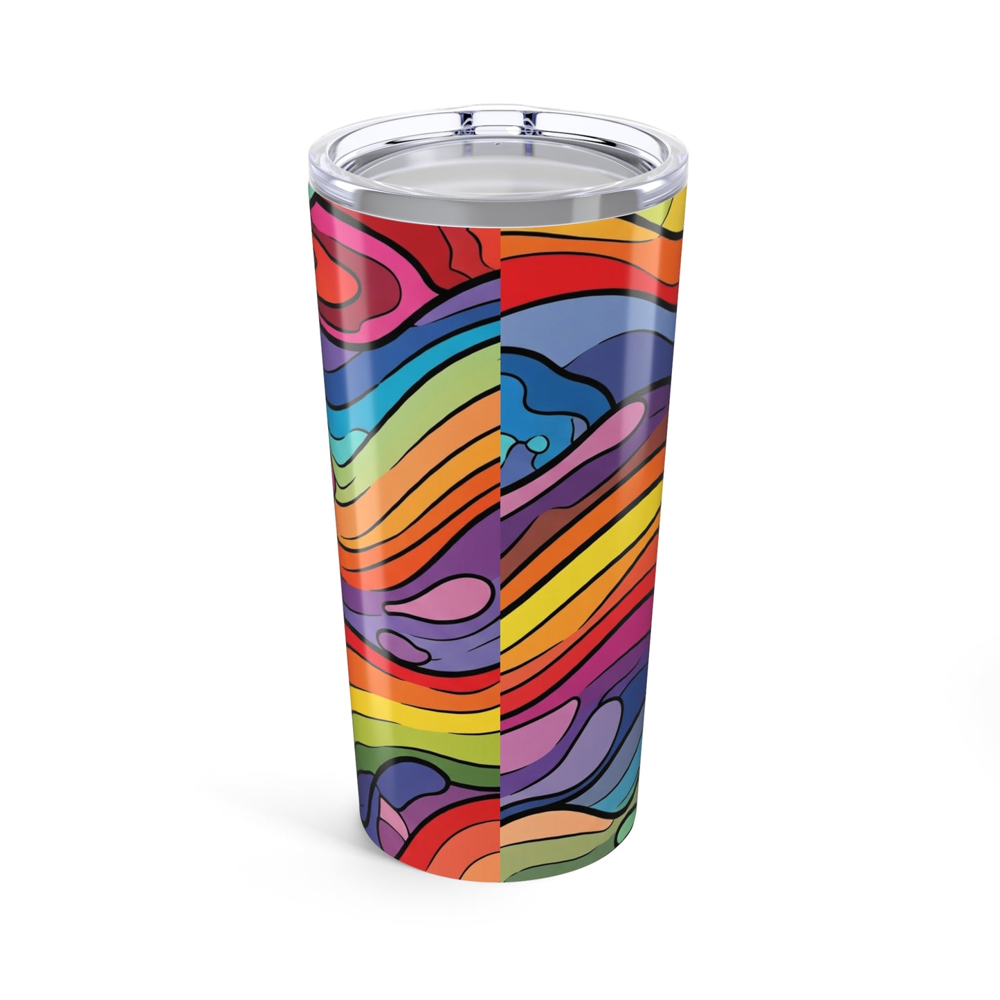 20oz Stainless Steel Tumbler With Vacuum Insulation Printed Spill Proof Travel Mug Lid Keeps Beverages Hot Or Cold