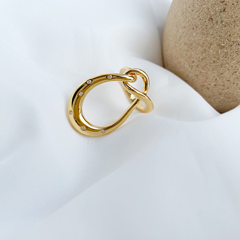 Micro-Inlaid Zircon Index Finger Ring