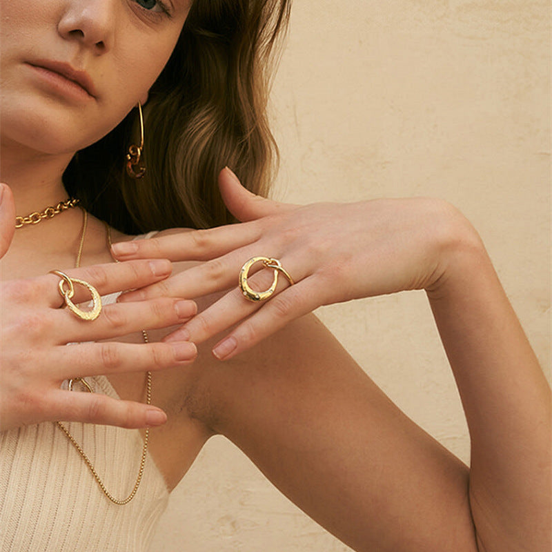 Micro-Inlaid Zircon Index Finger Ring